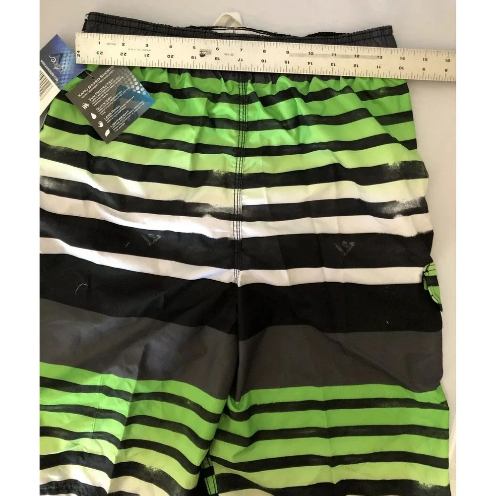 Kanu Surf Boys' Board Shorts UPF 50+ Beach Swim Trunk, BlackGreen,‎ XL 18-20